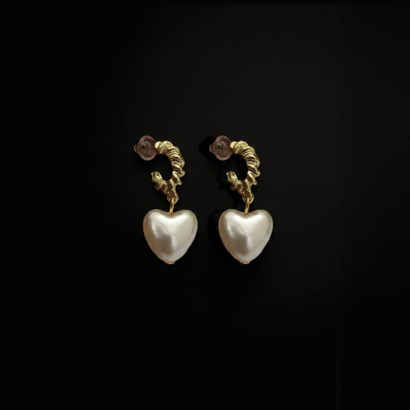 Aganya kreation Earrings Sophia Pearl Earrings - Elegant Heart-Shaped Design