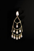 Aganya kreation Earrings Suchita Long Real Pearl Earrings - Elegant & Handcrafted