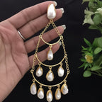 Aganya kreation Earrings Suchita Long Real Pearl Earrings - Elegant & Handcrafted