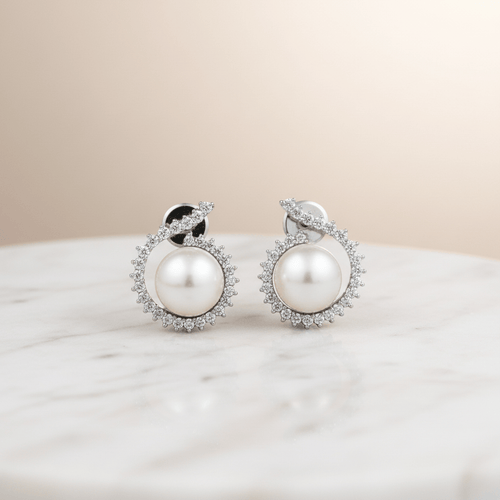 Aganya kreation Earrings Suhaani Pearl AD Earrings - Elegant & Timeless Jewelry