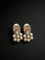 Aganya kreation Earrings Tamia Real Pearl Earrings - Elegant Brass & Gold Plating  flower