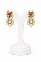 Aganya kreation Earrings Tamia Real Pearl Earrings — Freshwater & Hand-Painted Japanese Pearl, 4 Flower Colour Variants