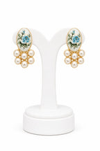 Aganya kreation Earrings Tamia Real Pearl Earrings — Freshwater & Hand-Painted Japanese Pearl, 4 Flower Colour Variants