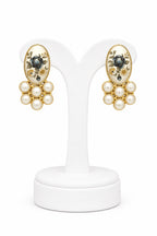 Aganya kreation Earrings Tamia Real Pearl Earrings — Freshwater & Hand-Painted Japanese Pearl, 4 Flower Colour Variants