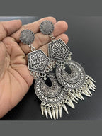 Aganya kreation Earrings Western German Silver Earrings - Elegant & Timeless Design 1