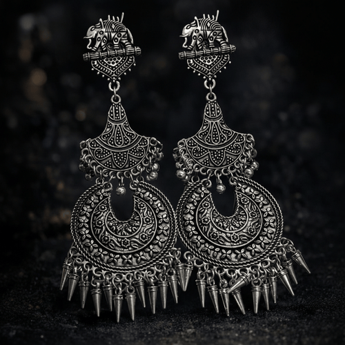 Aganya kreation Earrings Western German Silver Earrings - Elegant & Timeless Design
