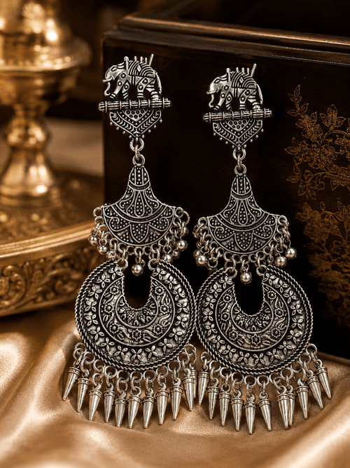 Aganya kreation Earrings Western German Silver Earrings - Elegant & Timeless Design
