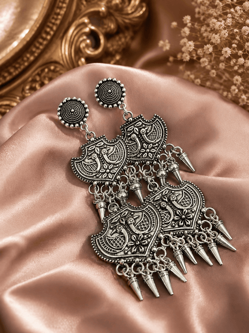 Aganya kreation Earrings Western German Silver Earrings - Elegant & Timeless Design