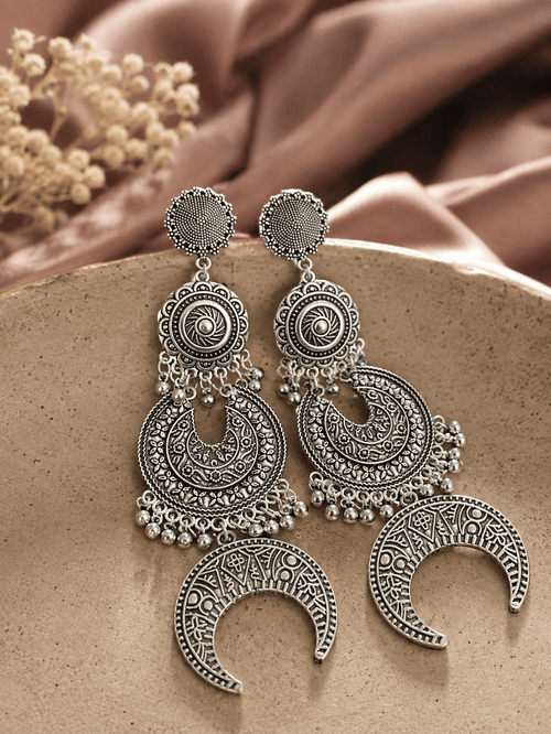 Aganya kreation Earrings Western German Silver Earrings - Elegant & Timeless Design