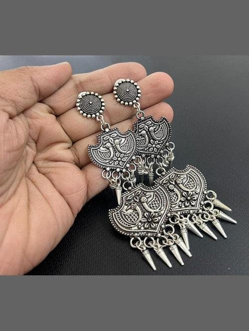 Aganya kreation Earrings Western German Silver Earrings - Elegant & Timeless Design 4