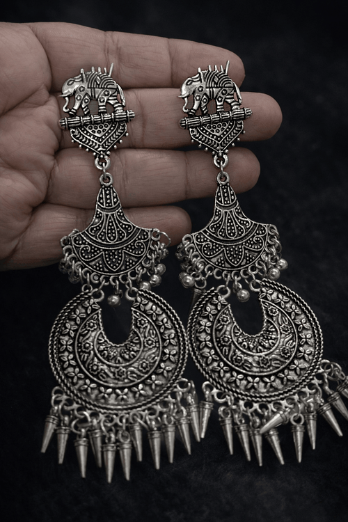 Aganya kreation Earrings Western German Silver Earrings - Elegant & Timeless Design 6