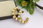 Aganya kreation Earrings Zooni Real Pearl Fusion Hoops - Elegant Handmade Earrings