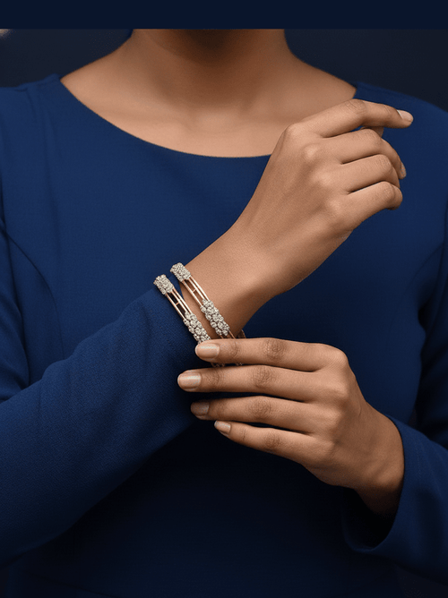 Aganya kreation Elegant Jenny Bangles - Gold Plated Copper Alloy Jewelry