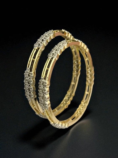 Aganya kreation Elegant Jenny Bangles - Gold Plated Copper Alloy Jewelry