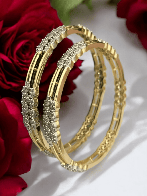 Aganya kreation Elegant Jenny Bangles - Gold Plated Copper Alloy Jewelry 2.4