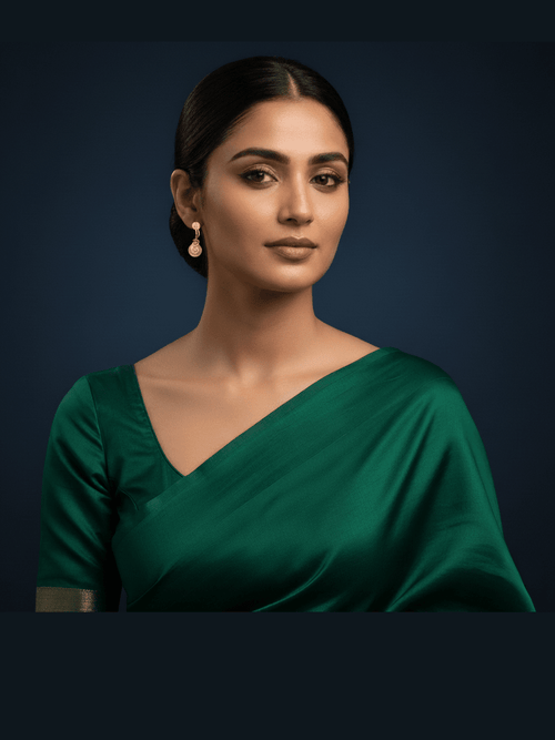 Aganya kreation Elegant Komal AD Earrings with Pearl Drop Design