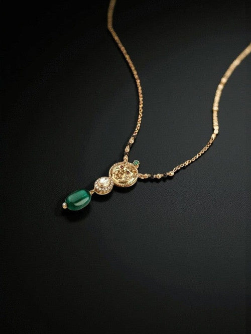 Aganya kreation Elegant Sanvika Mangalsutra with Earrings - 18k Gold Plated