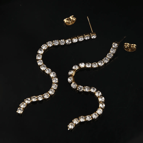 ES-312-18k Gold Plated Stainless Steel Tarnish Free Waterproof Female Earrings