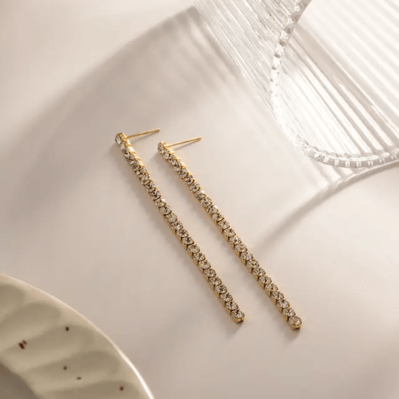 ES-312-18k Gold Plated Stainless Steel Tarnish Free Waterproof Female Earrings