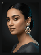 Aganya kreation Fiona Real Pearl Earrings - Elegant Brass & Gold Plating
