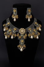 Aganya kreation German silver set Aarvi Set - Elegant German Silver Kundan Jewelry