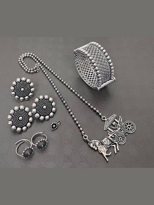 Aganya kreation German silver set German Silver Chariot Combo - Elegant Jewelry Set Size 2.4