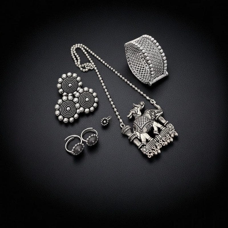 Aganya kreation German silver set German Silver Gaj Combo - Elegant Accessory Set for All Occasions