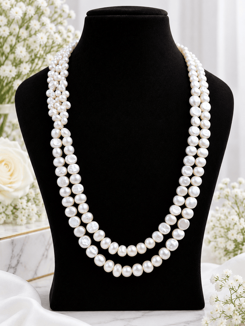 Aganya kreation Jewelry AarohiFreshwater Pearl Necklace – Real Pearl Jewellery for Women
