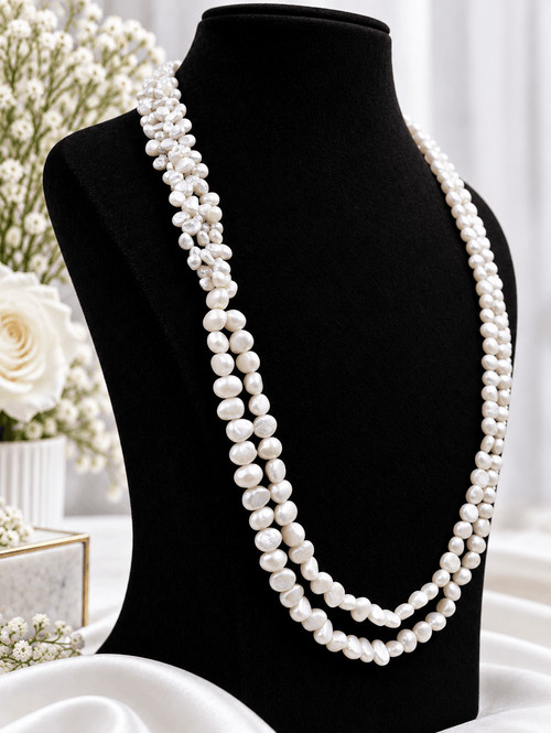Aganya kreation Jewelry AarohiFreshwater Pearl Necklace – Real Pearl Jewellery for Women