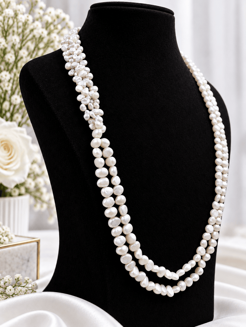 Aganya kreation Jewelry AarohiFreshwater Pearl Necklace – Real Pearl Jewellery for Women
