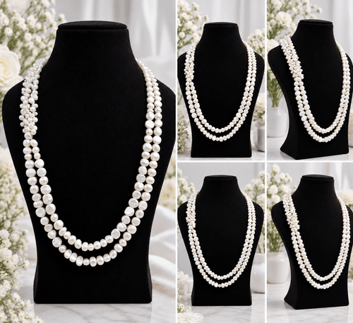 Aganya kreation Jewelry AarohiFreshwater Pearl Necklace – Real Pearl Jewellery for Women