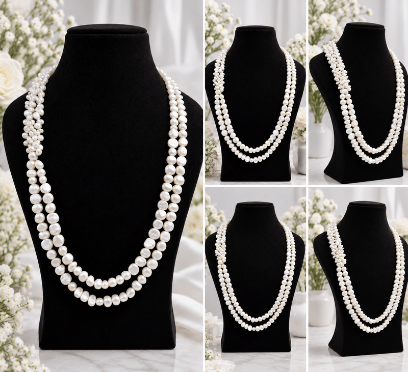 Aganya kreation Jewelry AarohiFreshwater Pearl Necklace – Real Pearl Jewellery for Women