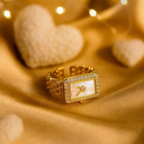Aganya kreation Jewelry Charmi Ring 18k Gold Plated Stainless Steel Tarnish Free Waterproof Female Jewellery