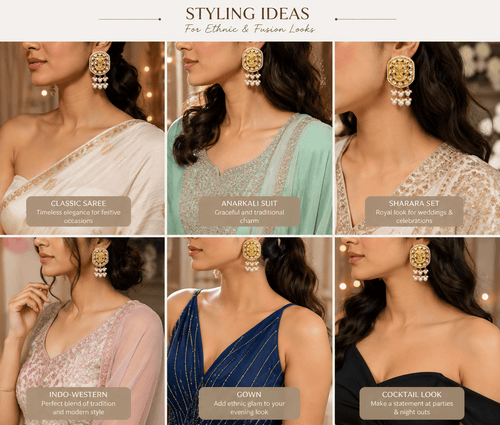 Aganya kreation Jewelry Ekdant Polki Kundan Earrings - Timeless Elegance