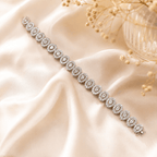 Aganya kreation Jewelry Luxury Zirconia Diamond Marquise Link Bracelet for Women – Silver Finish