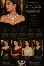 Aganya kreation Jewelry Moti Noor Faux Pearl Necklace Set with Earrings – Gold Tone Statement Jewellery