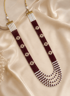 Aganya kreation Jewelry Rajsi American Diamond Onyx Beads Mala Necklace