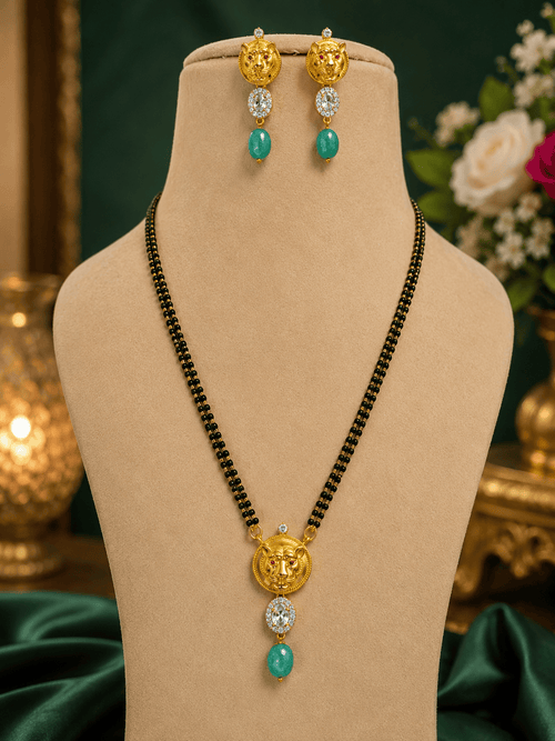 Aganya kreation Jewelry Rajvanshi AD & Onyx Mangalsutra — strongest royal/heritage feel