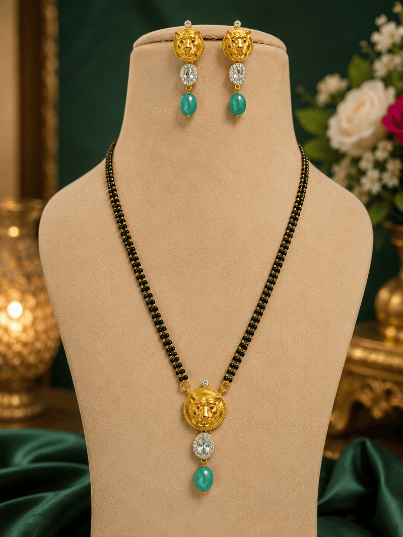 Aganya kreation Jewelry Rajvanshi AD & Onyx Mangalsutra — strongest royal/heritage feel