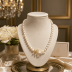 Aganya kreation Jewelry Real Freshwater Pearl AAA+ Quality Gold Plated Statement Designer Necklace