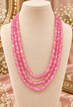 Aganya kreation Jewelry Saanjh Elegant Three-Layer Duldul Beads Mala with for women Yellow