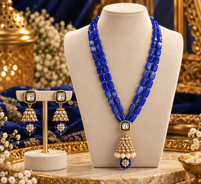Aganya kreation Jewelry Saawariya Ethnic Kundan Meenakari Necklace Set for Women