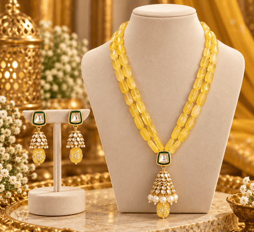 Aganya kreation Jewelry Saawariya Ethnic Kundan Meenakari Necklace Set for Women