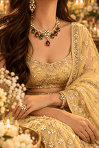 Aganya kreation Jewelry Saira Polki Kundan CZ Monalisa Stone Traditional Necklace Set