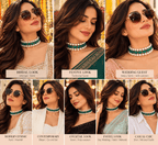 Aganya kreation Jewelry Samiksha Traditional Emerald Green Glass Stone & Pearl Choker for Women