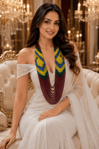 Aganya kreation Jewelry Sanskriti 11 Layer Navratna Onyx Beads Mala Necklace