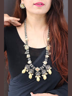 Aganya kreation jewelry Sets Aabheri Set - Elegant German Silver Jewelry with Kundan Design