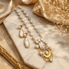 Aganya kreation jewelry Sets Abhaya Real Pearl Set - Handcrafted Elegance for Every Occasion