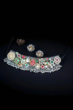 Aganya kreation jewelry Sets Aishani Set - Exquisite German Silver Kundan Jewelry
