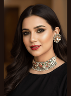 Aganya kreation jewelry Sets Aishani Set - Exquisite German Silver Kundan Jewelry